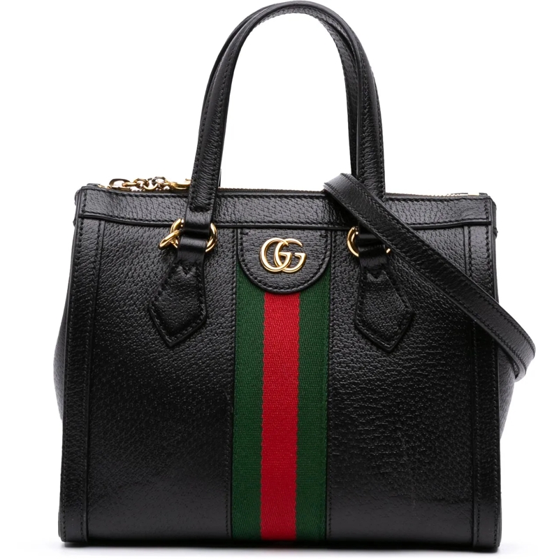 Gucci Sac à bandoulière Small Leather Web Ophidia Satchel schwarz