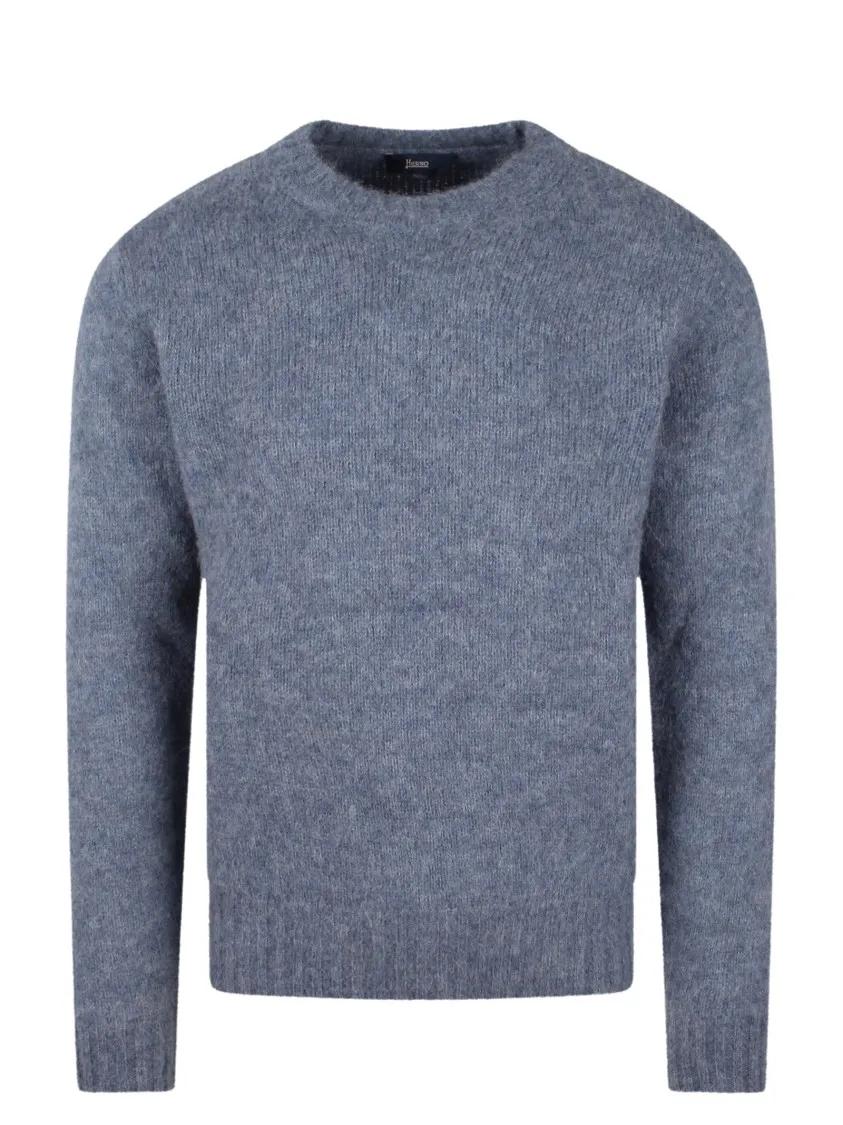 Herno - Alpaca Sweater - Größe 46 - blau