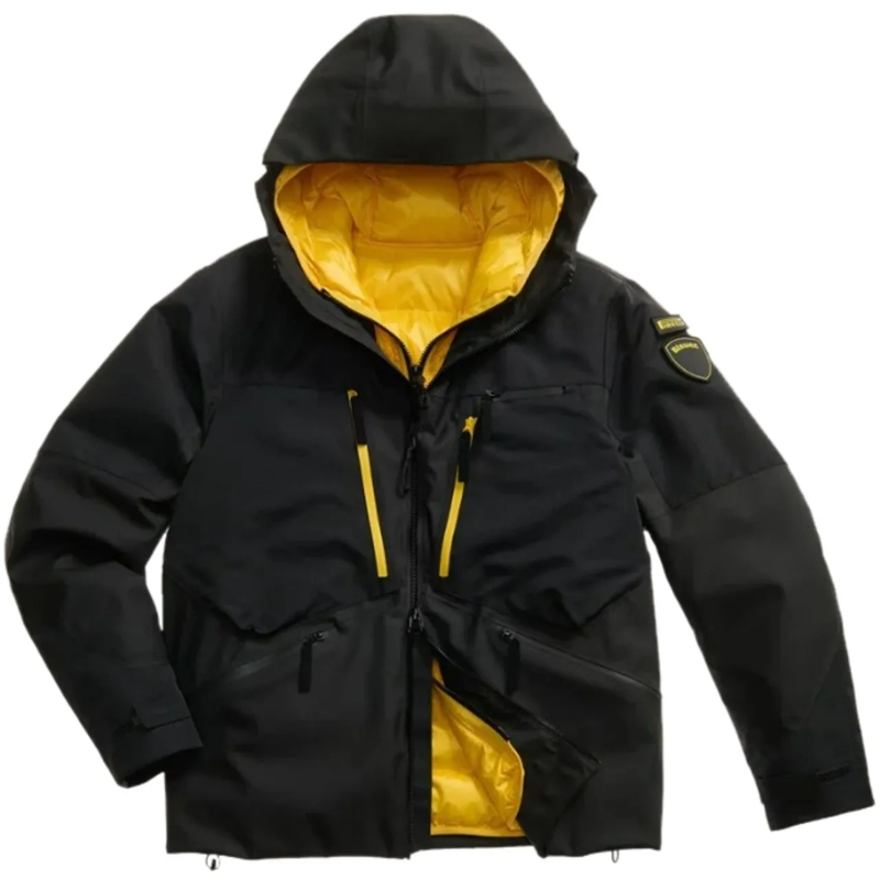 Blauer Parka Coats Black schwarz