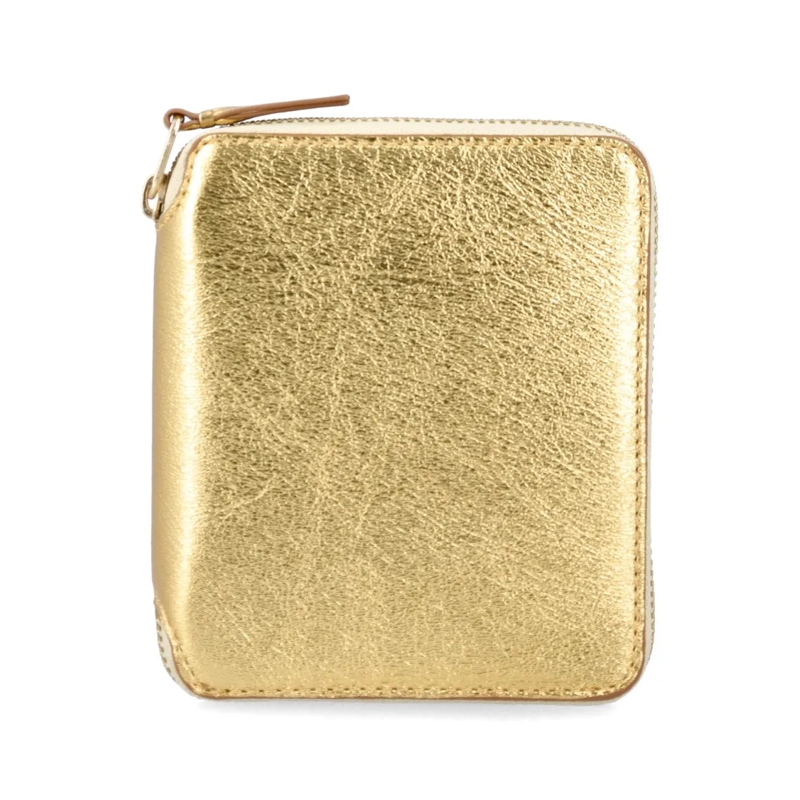 Comme des Garcons Geldbörse Metallic Leather Zip-Around Wallet With Organized  Gold
