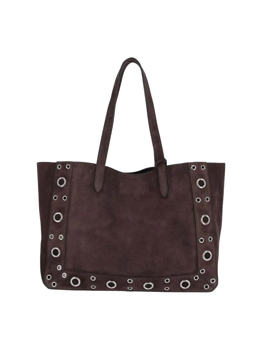 Valentino Garavani Shoppers & Totes Medium Suede Tote Bag With Metallic Studs in bruin