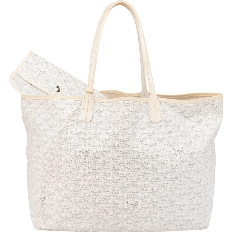 GOYARD Sac à bandoulière Goyard White Goyardine Monogram Saint Louis PM Han weiß