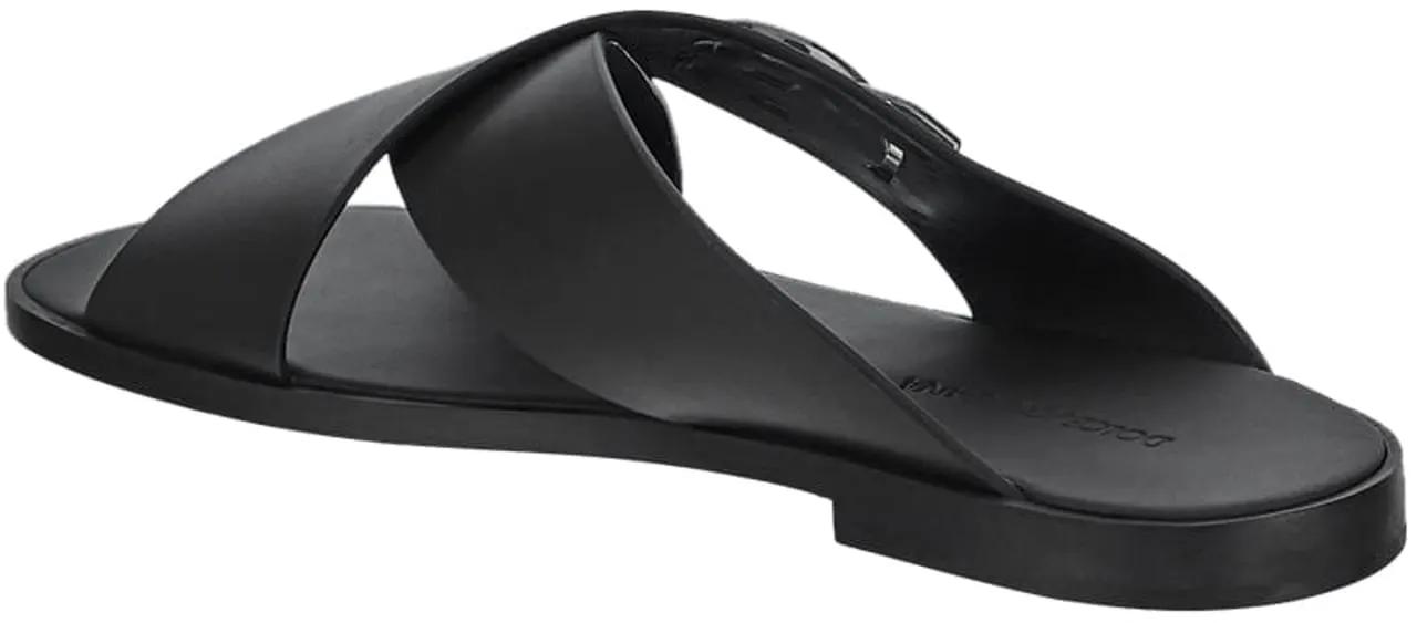 Thumbnail - Dolce&Gabbana Loafer - Logo Leather Sandals - Gr. 44 (EU) - in Schwarz - für Damen