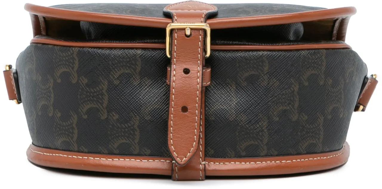 Thumbnail - Celine Hobo Bags - 2020 Medium Triomphe Coated Canvas Folco Crossbody - Gr. unisize - in Braun - für Damen