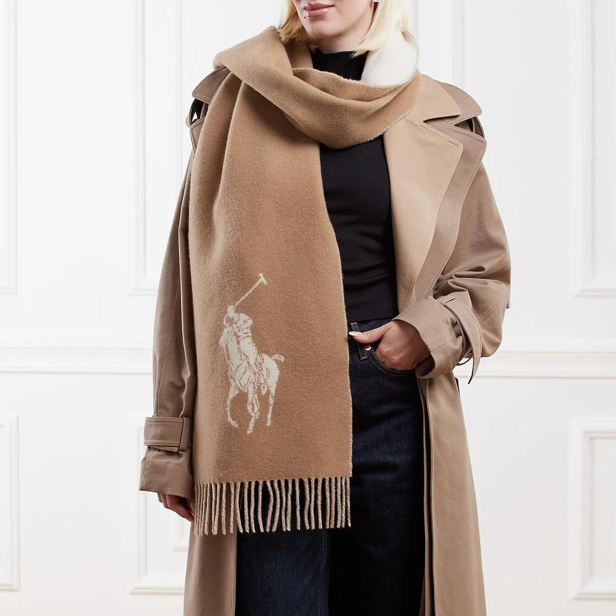 Polo Ralph Lauren Polo Plr Srf-Scarf-Oblong Camel/Cream Wool Scarf