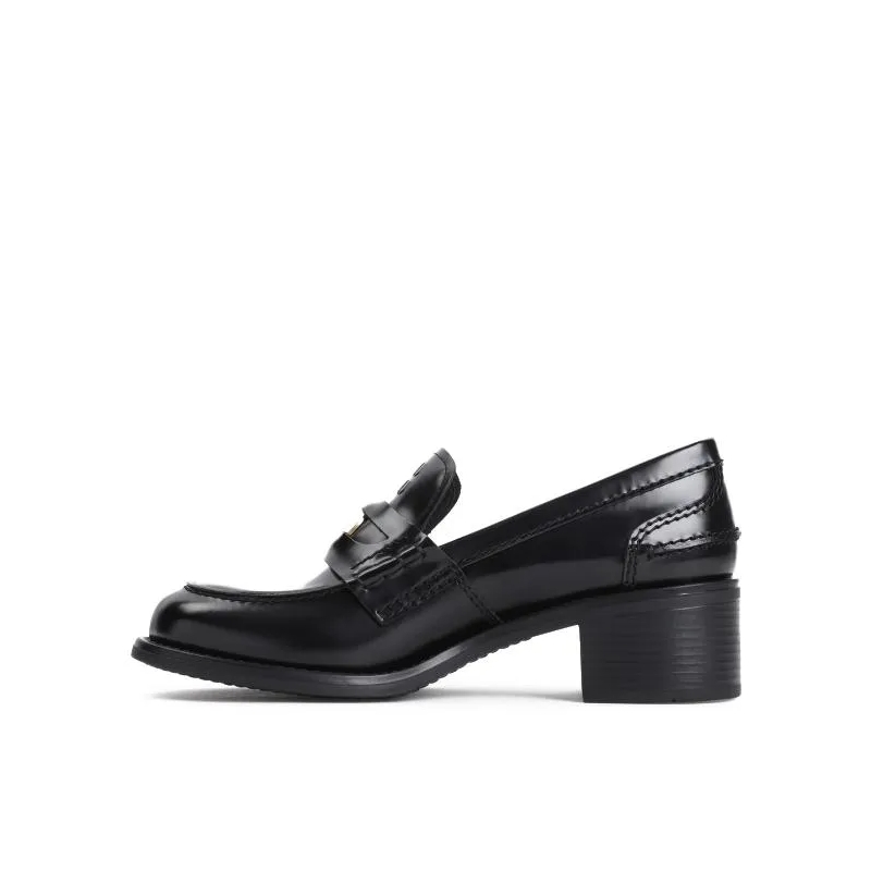 Miu Miu Loafer Black Calf Leather Loafers Black(Image 3)