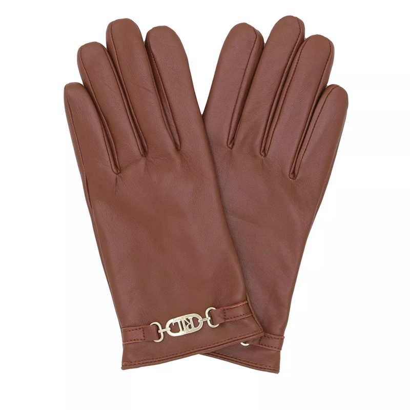 Lauren Ralph Lauren Handschuhe Logo Leather Glove Dill Saddle