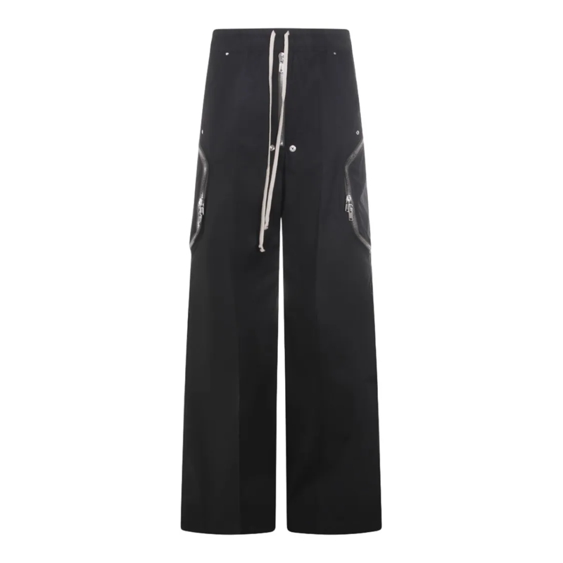 Rick Owens Pantalon Wide-Leg Trousers With High Waist Black