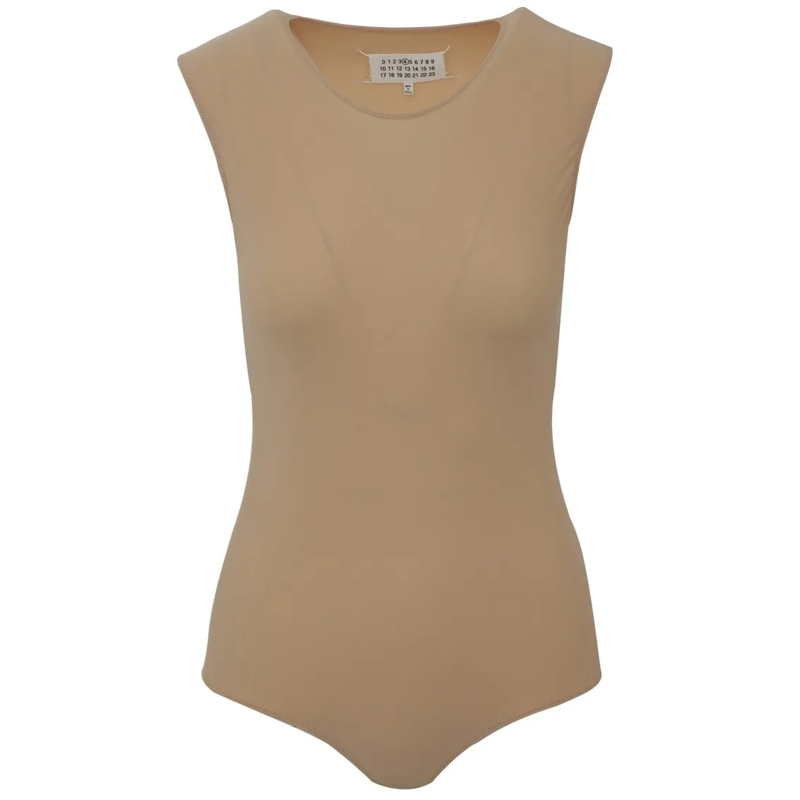 Maison Margiela  Seamless Bodysuit With High Neckline Brown