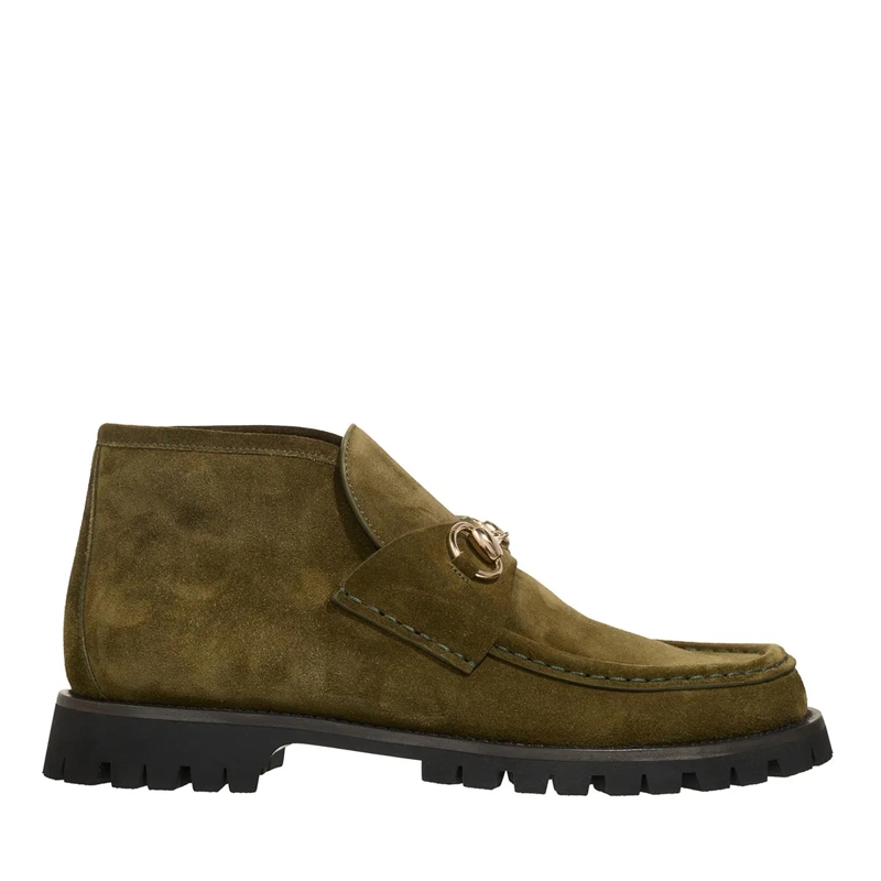 Gucci Stiefeletten Horsebit Ankle Boots Green