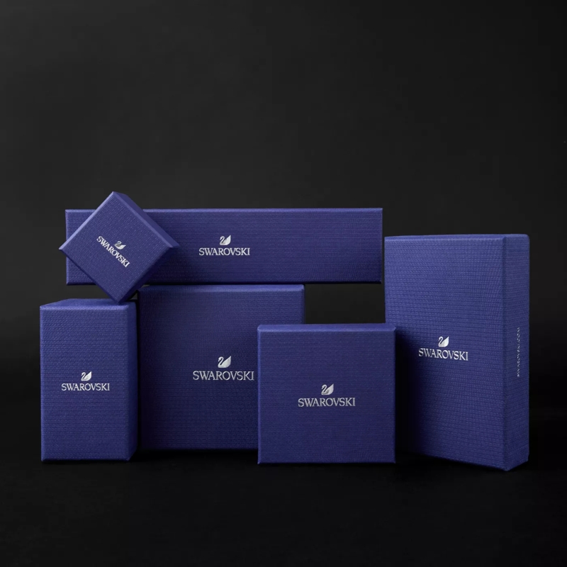 Swarovski Ohrstecker Sparkling Dance set Round cut Rhodium plated Blue (Image 3)