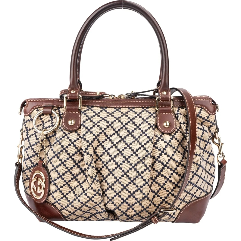 Gucci Fourre-tout Gucci Diamante Monogram Sukey Handbag braun