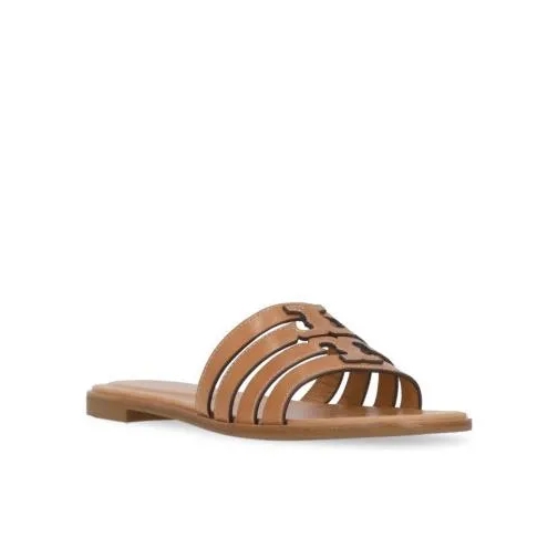 Tory Burch Ines Cage Slide Slippers Brown Sandale