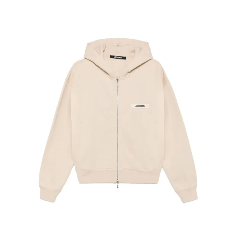 Jacquemus  Cropped Zip-Up Hoodie Neutrals