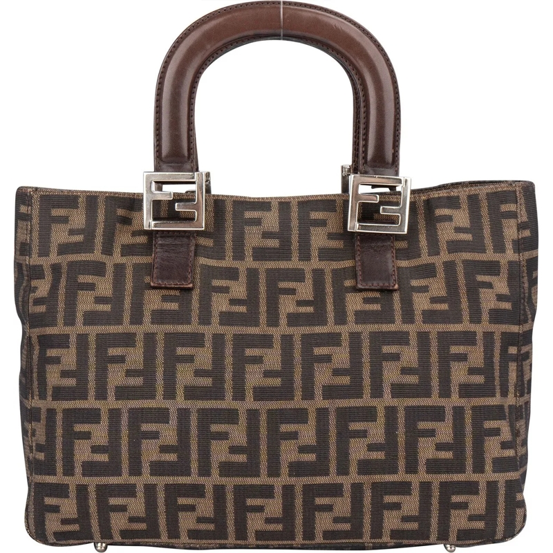 Fendi Schultertasche Fendi FF Monogram Zucca Handbag braun