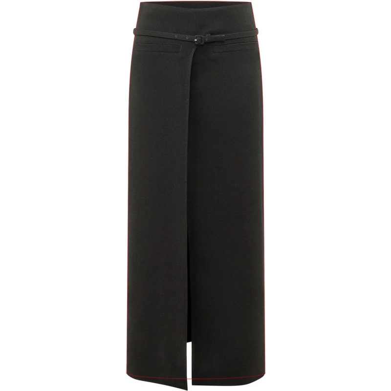 Courrèges Maxirock Gonna Lunga con Cintura schwarz