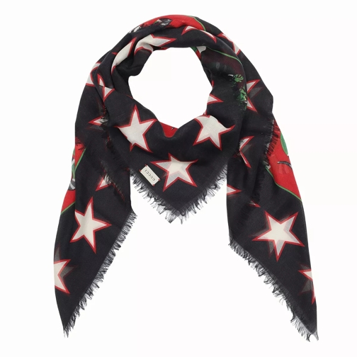 Gucci Modal Shawl Print Tigers and Snakes Black/Red Neckerchief