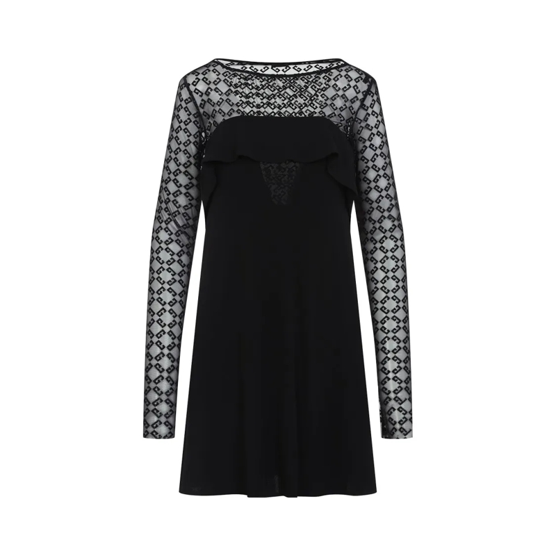 Givenchy Mini-jurk Fitted Black Dress With Lace Overlay Black