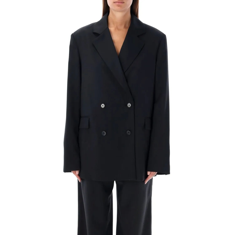 Loulou Studio Blazer Donau Double-Breasted Blazer Black