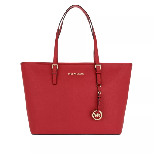 MICHAEL Michael Kors Jet Set Travel TZ Leather Tote Bright Red Tote