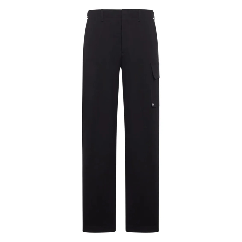 Fendi Anzugshose Straight-Leg Trousers With Cargo Pocket Black