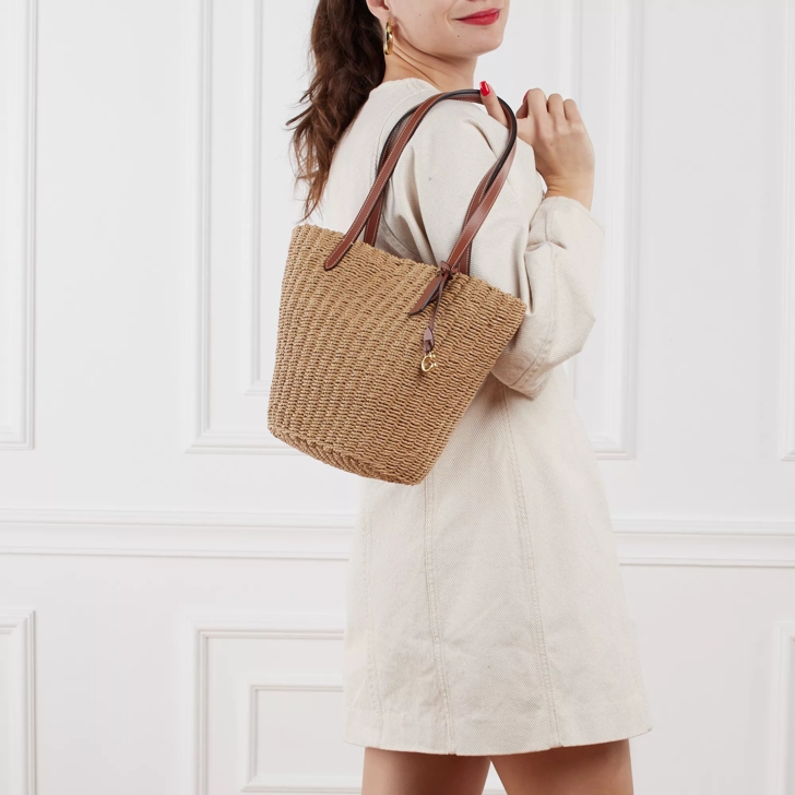 Coach Small Straw Tote Dark Natural Basket Bag