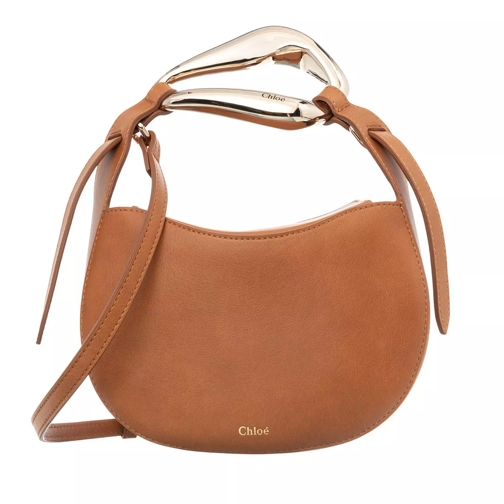 Chloé Small Kiss Shoulder Bag Grained Leather Arizona Brown Crossbody Bag