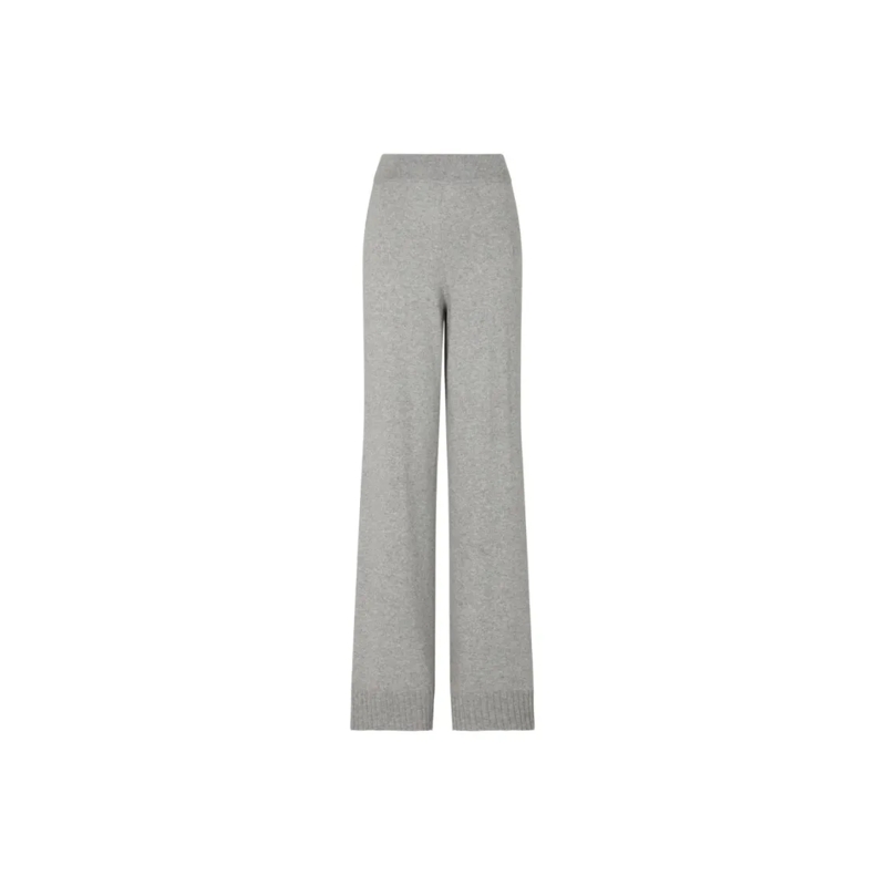 Armani Exchange  High-Waisted Wide-Leg Pants With Ribbed Detailing Grey