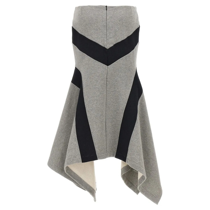 The Attico Asymmetrical Long Skirt Grey | Minirok