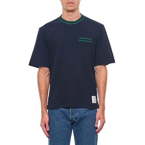 Thom Browne T-shirts Pocket Tee Blue