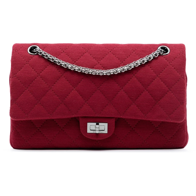 Chanel Schultertasche Reissue 2.55 Quilted Jersey Double Flap 226 rot