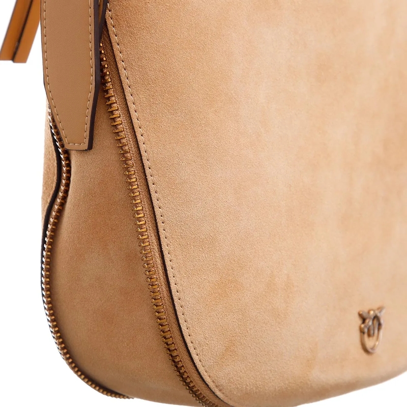 Pinko Hobo Bag Hobo Zip Around Classic Marrone - Leone-Antique Gold(Image 3)