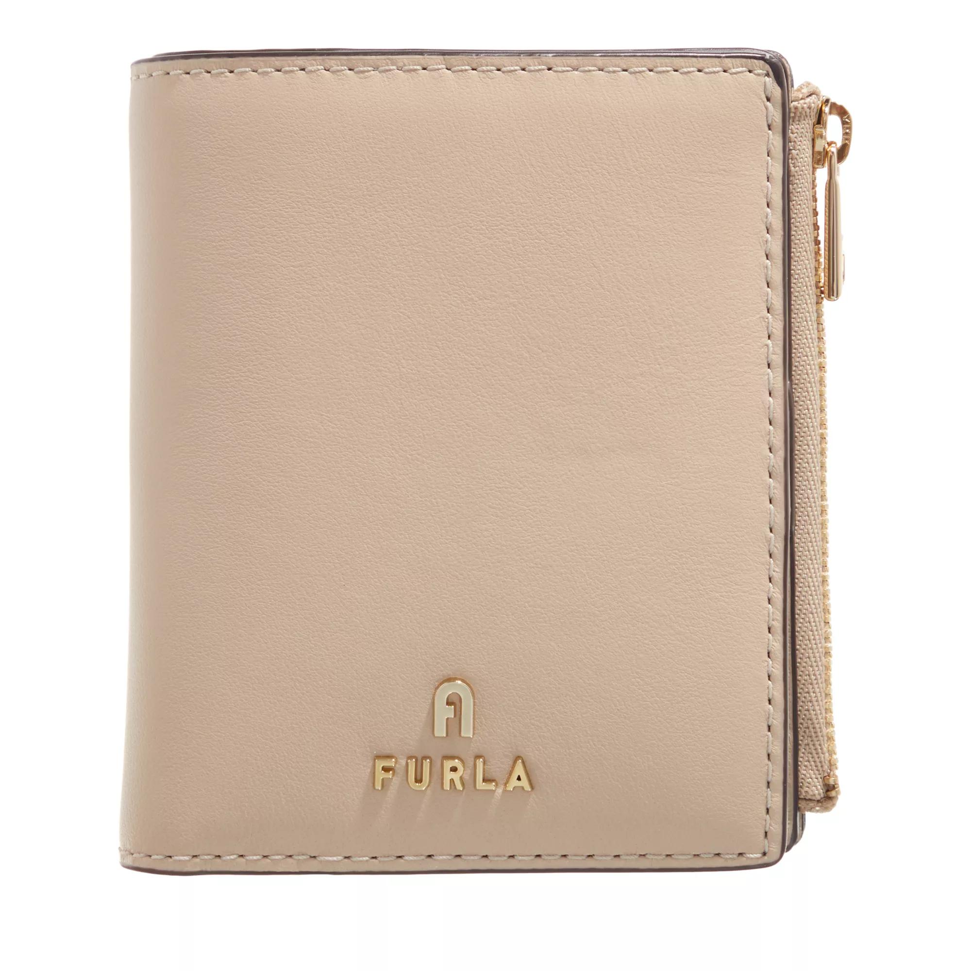 Furla Portemonnaie - Furla Camelia S Compact Bifold Slim - Gr. unisize - in Beige - für Damen