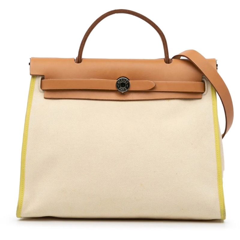 Hermès Schultertasche Toile Herbag Zip 31 braun