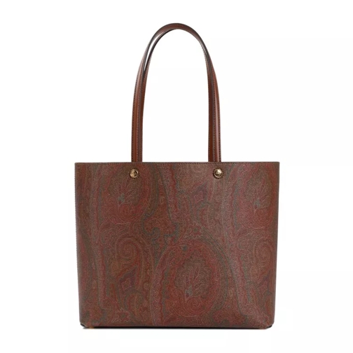 Etro Dark Brown Paisley Fabric Shopping L Bag Brown Fourre-tout