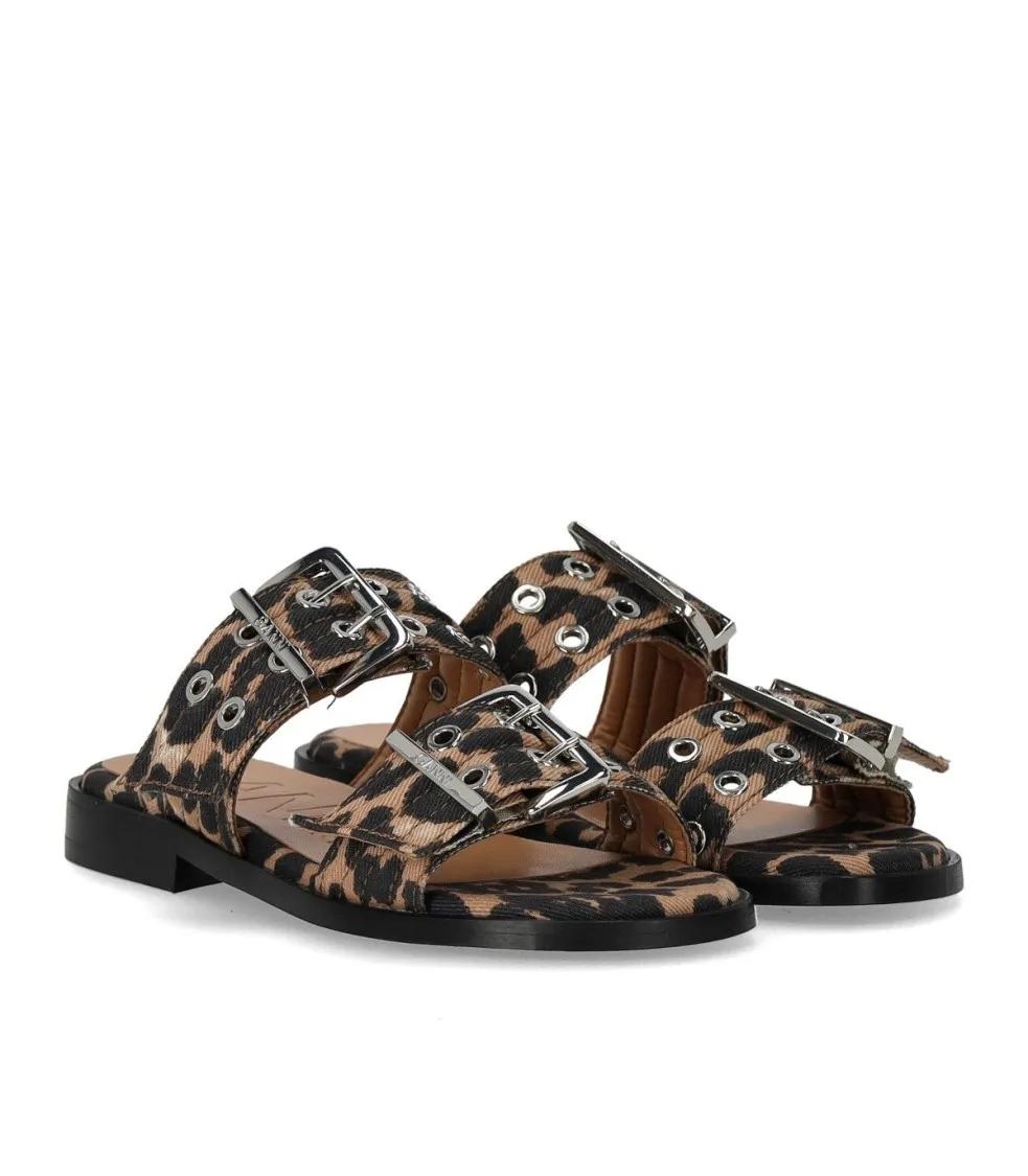 Ganni Feminine Sandals - Ganni - Denim - Printed GANNI