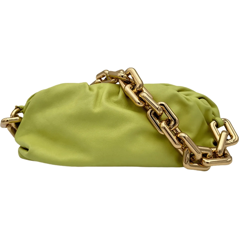 Bottega Veneta Clutch Bottega Veneta Pouch Chain - Lemongrass grün