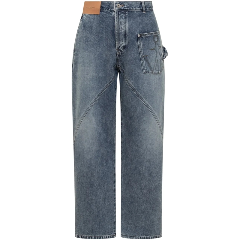 J.W.Anderson Jeans Boyfriend Jeans a Gamba Ampia con Tasche Laterali blau