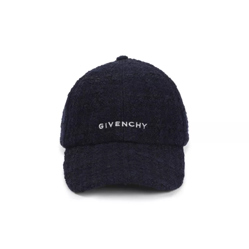 Givenchy Dark Blue Embroidered Cap In Tweed Blue 