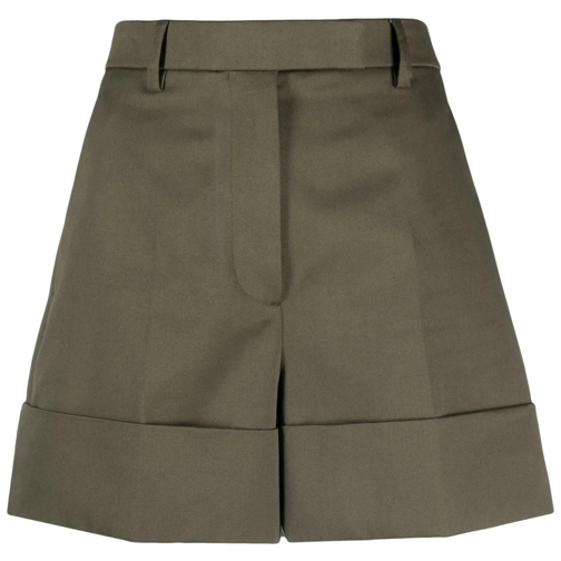 Thom Browne Casual Shorts Tailored Green Shorts With Cuffed Hem Green