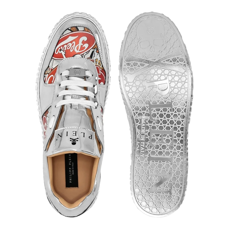 Philipp Plein Low-Top-Sneaker Lo-Top Turnschuhe Eagle silber(Image 5)