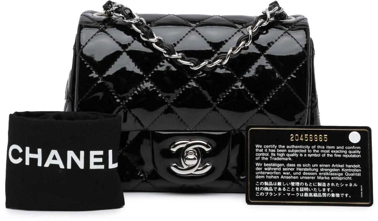 Chanel Hobo bags 2014-2015 Mini Square Classic Patent Single Flap in zwart