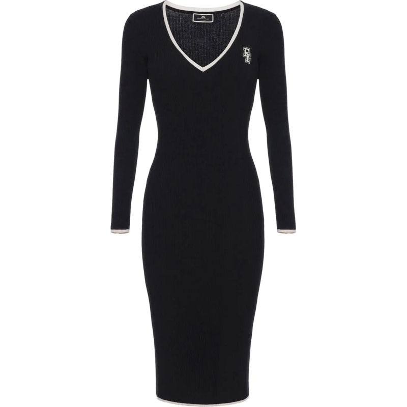 Elisabetta Franchi Robe midi Dresses Neroburro schwarz