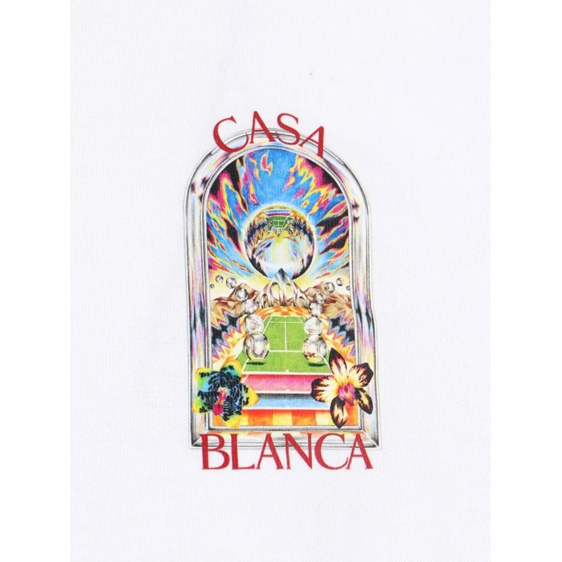 Casablanca T-shirt "Tennis Landscape" T-Shirt – White White(Image 6)
