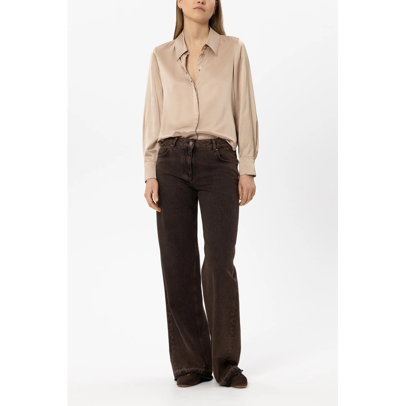 Luisa Cerano Top Langarm-Seidenbluse cappuccino(Image 2)