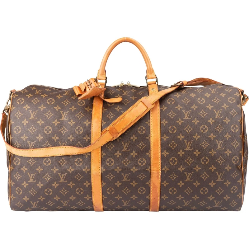 Louis Vuitton Tote Louis Vuitton Canvas Monogram Keepall 60 Bandoulie braun