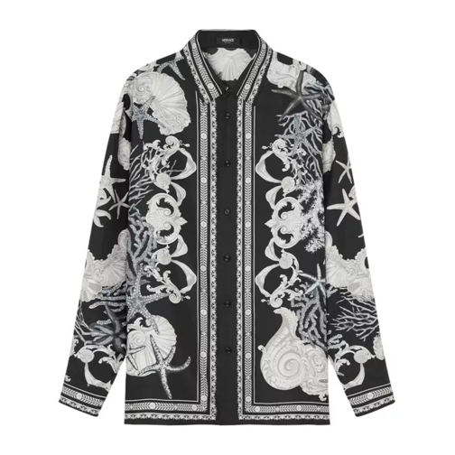 Versace Black Barocco Sea Silk Shirt Black 