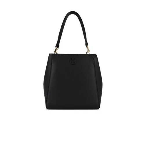 Tory Burch 'Mcgraw' Black Leather Bucket Bag Black Schultertasche