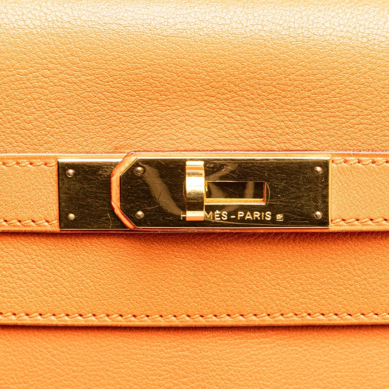 Hermès Schultertasche Gulliver Kelly Retourne 32 orange