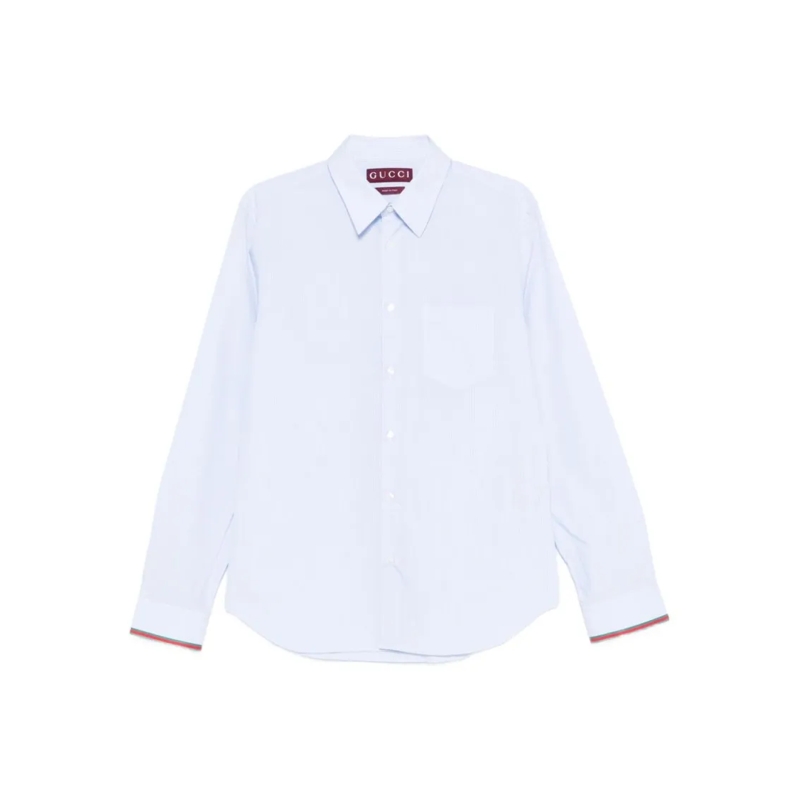 Gucci Hemd Light Blue Pinstripe Shirt With Button-Down Collar Blue